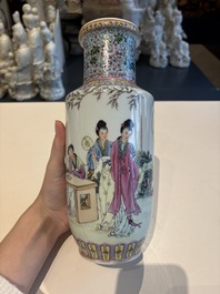11 Chinese famille rose vases, Guang Hua Yi Pin 光華藝品, Qianlong and Jingdezhen marks, 20th C.