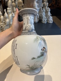 11 Chinese famille rose vases, Guang Hua Yi Pin 光華藝品, Qianlong and Jingdezhen marks, 20th C.