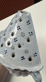A rare polychrome Brussels faience wall vase, 18th C.