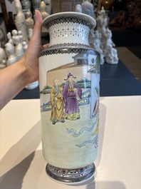 11 Chinese famille rose vases, Guang Hua Yi Pin 光華藝品, Qianlong and Jingdezhen marks, 20th C.