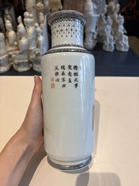 11 Chinese famille rose vases, Guang Hua Yi Pin 光華藝品, Qianlong and Jingdezhen marks, 20th C.