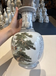 11 Chinese famille rose vases, Guang Hua Yi Pin 光華藝品, Qianlong and Jingdezhen marks, 20th C.