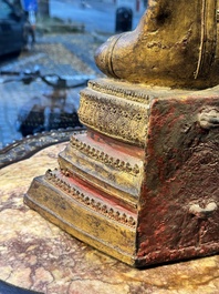 A large Thai gilt-lacquered bronze Buddha, 19th C.