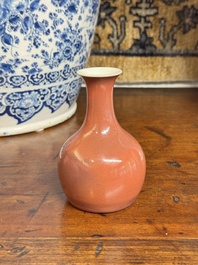 A fine Chinese copper-red-glazed vase, Yongzheng mark and of the period