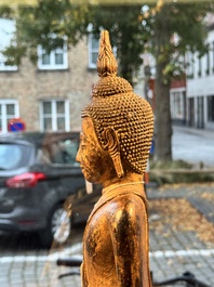 A large Thai gilt-lacquered bronze Buddha, 19th C.