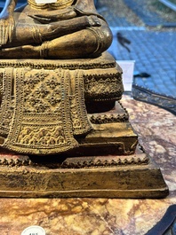 A large Thai gilt-lacquered bronze Buddha, 19th C.