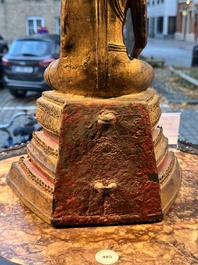 A large Thai gilt-lacquered bronze Buddha, 19th C.