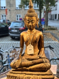 A large Thai gilt-lacquered bronze Buddha, 19th C.