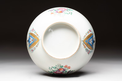 A Chinese famille rose armorial bowl with the arms of Byde with Hope in pretense, Qianlong, ca. 1775
