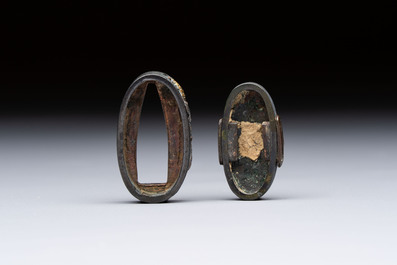 A varied group of six Japanese koshirae components or sword fittings, Edo
