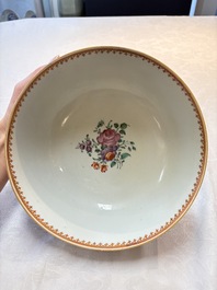 A Chinese famille rose armorial bowl with the arms of Byde with Hope in pretense, Qianlong, ca. 1775
