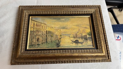 Giovanni Grubacs (1829-1919): 'Views of Venice', oil on panel, second half 19th C.