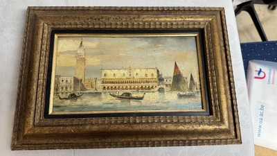 Giovanni Grubacs (1829-1919): 'Views of Venice', oil on panel, second half 19th C.