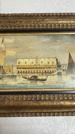 Giovanni Grubacs (1829-1919): 'Views of Venice', oil on panel, second half 19th C.