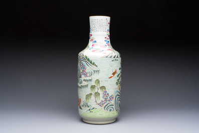 A fine Chinese famille rose 'Ode to the Red Cliff' vase, Hongwu mark, Daoguang