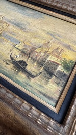 Giovanni Grubacs (1829-1919): 'Views of Venice', oil on panel, second half 19th C.