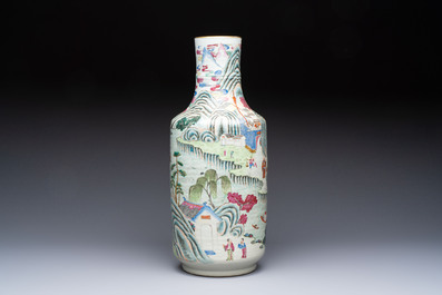 A fine Chinese famille rose 'Ode to the Red Cliff' vase, Hongwu mark, Daoguang