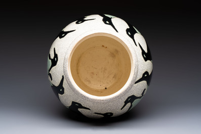 A fine Charles Catteau for Boch K&eacute;ramis 'Penguin' vase, early 20th C.