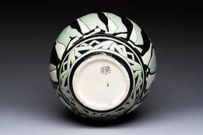 A fine Charles Catteau for Boch K&eacute;ramis 'Penguin' vase, early 20th C.
