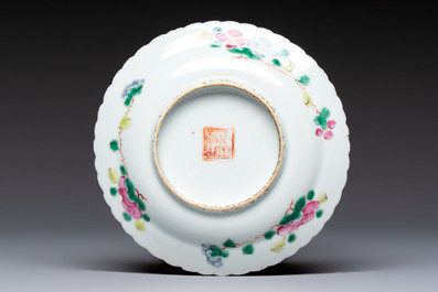 Three Chinese famille rose 'Phoenix and Peony' plates for the Straits or Peranakan market, Jingzhen Cao Shuntai Zao 景鎮曹順泰造 mark, 19th C.