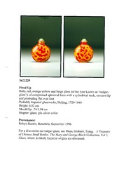 A Chinese 'Fired Up' glass snuff bottle, probably from the imperial Beijing glass workshop, 1720-1840