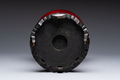 A Chinese langyao vase mounted as a lamp, 18th C.