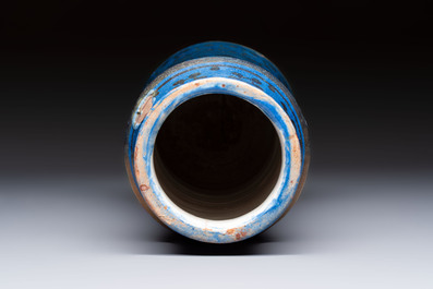A Hispano-Moresque lustreware albarello, Spain, 19/20th C.