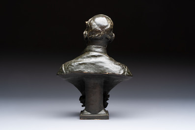An Italian bronze 'Memento Mori' bust with removable face, 19/20th C.
