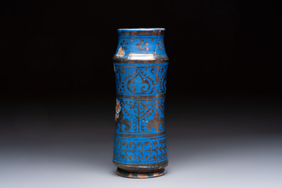 A Hispano-Moresque lustreware albarello, Spain, 19/20th C.