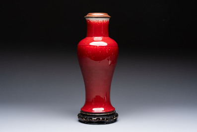 A Chinese langyao vase mounted as a lamp, 18th C.