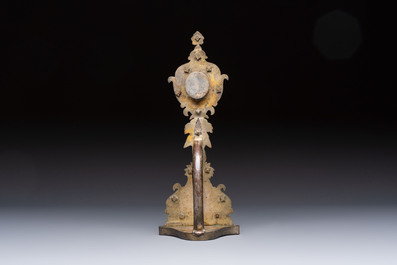 An Italian gilt-bronze reliquary with openworked decoration, 18th C.