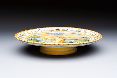 An Italian maiolica tazza depicting 'The Creation', probably Alfonso Patanazzi workshop, 17th C.