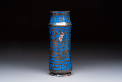A Hispano-Moresque lustreware albarello, Spain, 19/20th C.