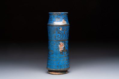 A Hispano-Moresque lustreware albarello, Spain, 19/20th C.