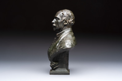 An Italian bronze 'Memento Mori' bust with removable face, 19/20th C.