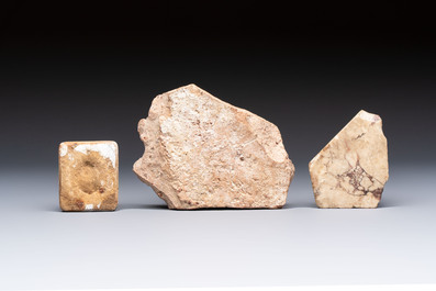 Three Greek and Roman archeological fragments, 6th C. B.C./19th C.