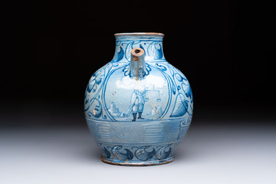 An Italian maiolica wet drug jar, Venice, dated 1573