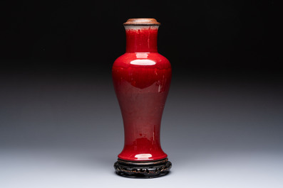 A Chinese langyao vase mounted as a lamp, 18th C.