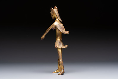 A Chinese gilt bronze figure of a birdman, probably Han