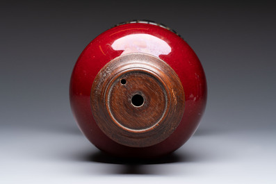 A Chinese langyao vase mounted as a lamp, 18th C.