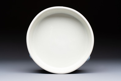 A Chinese blue and white narcissus basin, Yongzheng mark, 20th C.