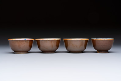 A varied collection of 18 Chinese famille rose, blue and white wares, 18/19th C.