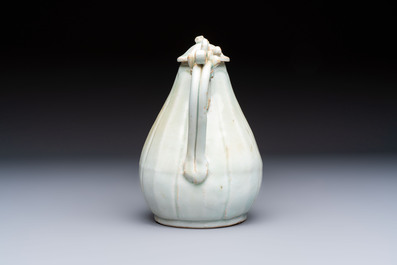 A Chinese qingbai ewer and cover, Yuan