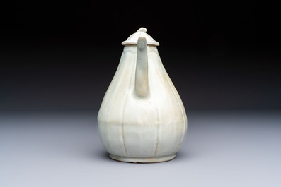 A Chinese qingbai ewer and cover, Yuan