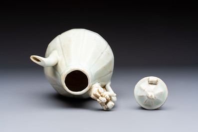 A Chinese qingbai ewer and cover, Yuan