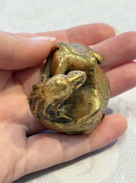 A Chinese gilt bronze 'Camel' paper weight, 19th C.