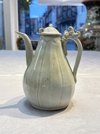 A Chinese qingbai ewer and cover, Yuan