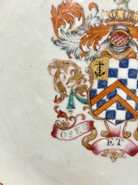 A Chinese famille rose armorial plate with the arms of Clerke for the English market, Qianlong, ca. 1765