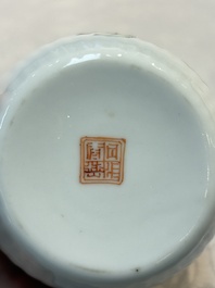 A Chinese famille rose teapot and cover, Tongzhi mark and of the period
