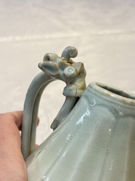 A Chinese qingbai ewer and cover, Yuan